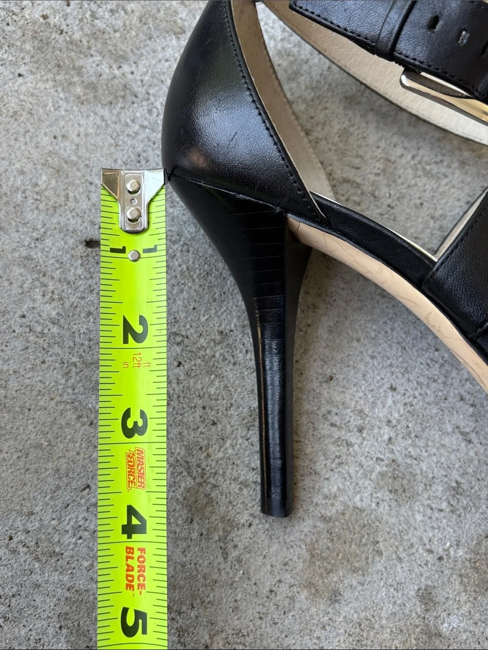 MICHAEL Michael Kors Evie Platform Black Leather Strappy High Heel Sandals